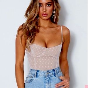 White over Nude Bodysuit